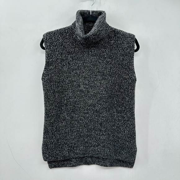 EVERLANE Chunky wool gorpcore turtleneck woman warm classic career grey tank S - Picture 3 of 15